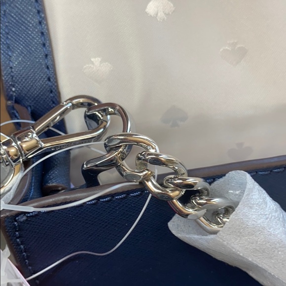 Kate Spade Cameron crossbody in spring meadow mint green and navy blue - Picture 8 of 12